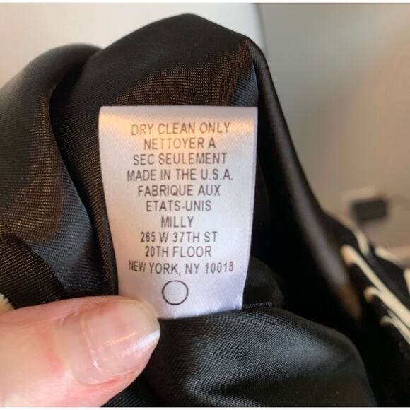 Milly New York Sz 4 Dress Y2K Zebra Animal Print Velvet Sleeveless Sheath Black - Picture 16 of 16